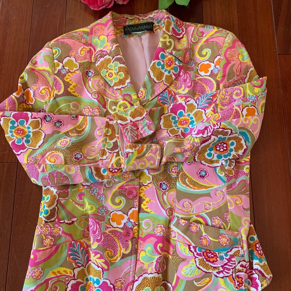 Herve Benard Floral Pink Blazer